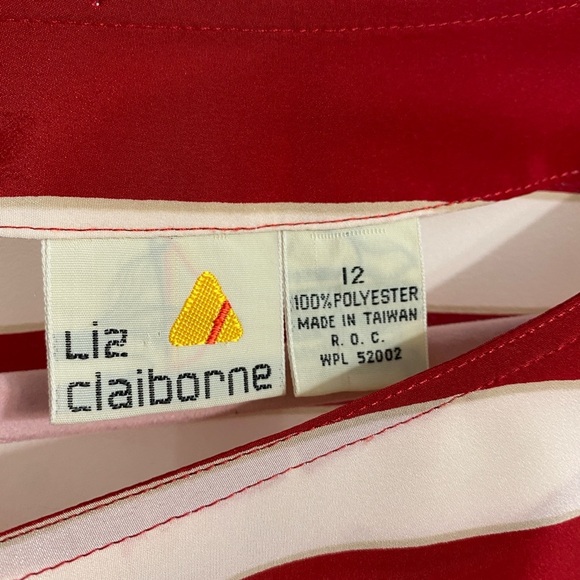 Liz Claiborne vintage Red and Cream Striped Blouse - Picture 6 of 10